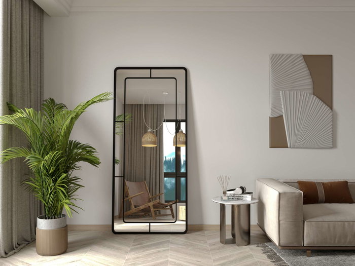 Hanah Home Espejo Cheval Edgea Black 83x186 cm Hanah Home Espejo Cheval Edgea Black 83x186 cm